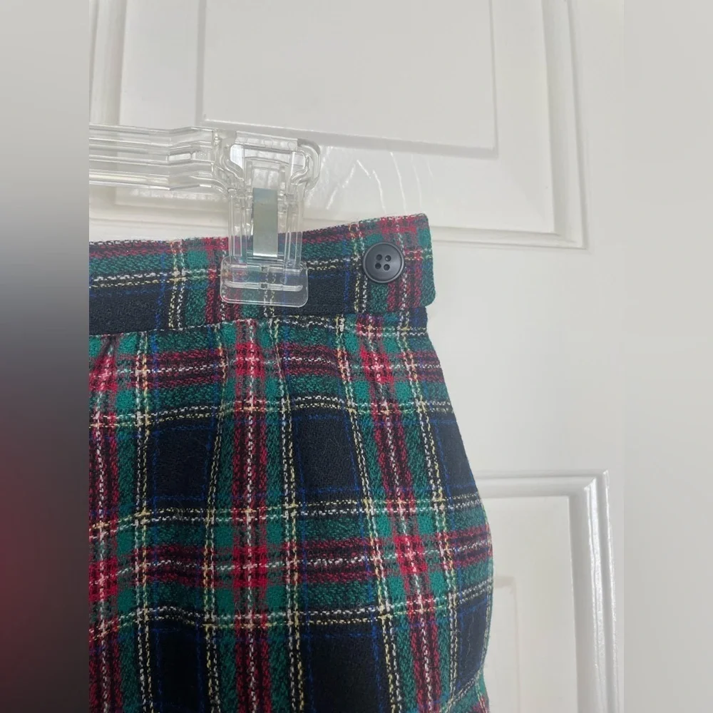 Vintage Pendleton Wool Plaid Skirt  black Stewart Tartan Knee Length |‎ 12